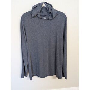 LL Bean Hoodie Men L Tall Gray Performance Slightly Fitted Everyday SunSmart UPF